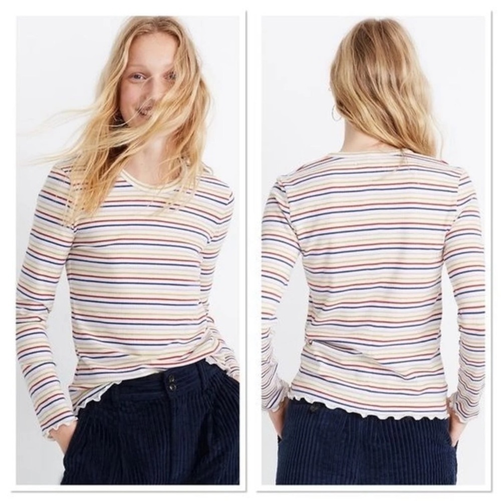 Madewell Long-Sleeve Baby Tee in Shimmer Stripe